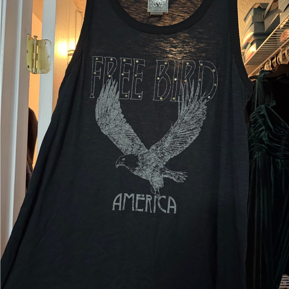 Vocal Black Free Bird Tank Top